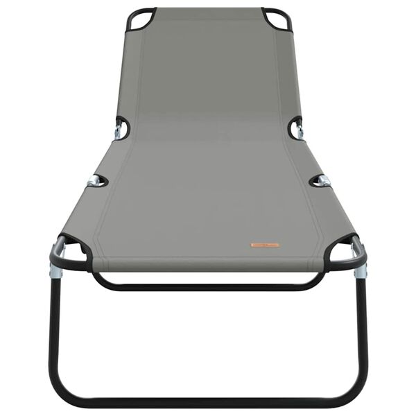 vidaXL Sammenleggbar solstol 1-person Gr&aring; 56 x 189 x 87cm stoff