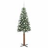 vidaXL Slim juletre med 300 LED grønn 180 cm PVC og Massivt Furu tre