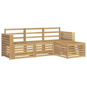 vidaXL Utend&oslash;rs sofa-sett 4 stk. Hvit Solid akasietre