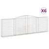 vidaXL Gabionkurver buede 6 stk 400x30x120/140 cm galvanisert jern