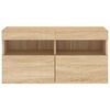 vidaXL Vegghengt TV-benk med LED sonoma eik 80x30x40 cm