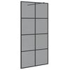 vidaXL Walk-in Dusjvegg Svart 100 x 195 cm herdet glass
