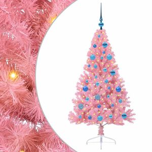 vidaXL Kunstig Forh&aring;ndsopplyst Juletre med 150 LED Rosa 150 cm PVC
