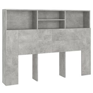 vidaXL Sengegavlskap betonggr&aring; 140x19x103,5 cm