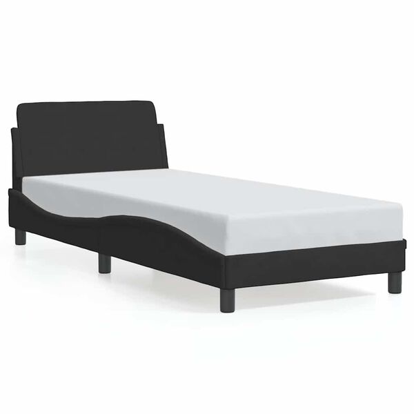 vidaXL Sengeramme Dover svart 90x190 cm fl&oslash;yel