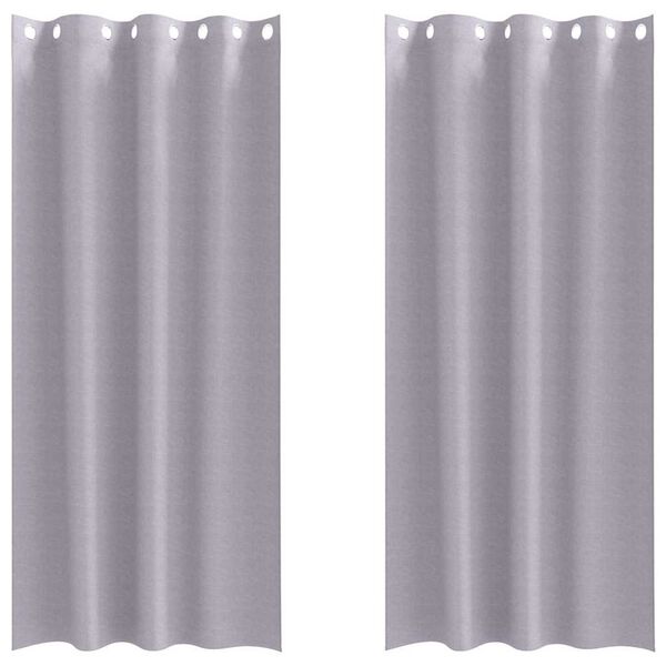vidaXL Mørkleggende Gardiner med Ringer 2 pcs Metall Grå 225 x 140 cm
