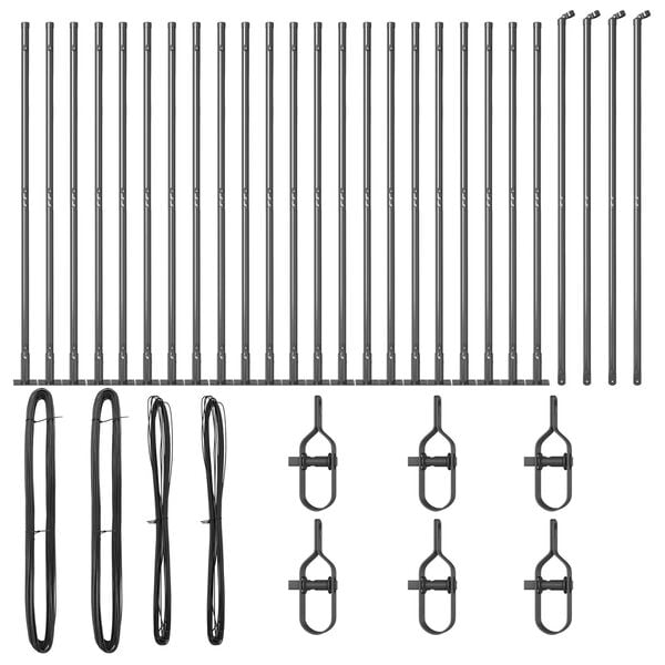 vidaXL Gjerdepåle Annet 26 pcs Grå 3,2 x 3,2 x 78,5 cm Stål