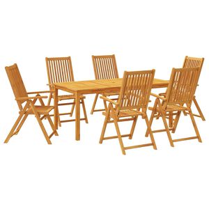 vidaXL Hagespisegruppe 7 deler 180x90x75 cm heltre akasie
