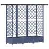 vidaXL Hevet Bed med Trellis og Tak Gr&aring; 164 x 40 x 121 cm PP