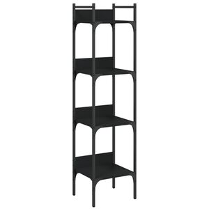 vidaXL Bokhylle 4 etasjer svart 35x30x138,5 cm konstruert tre