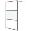 vidaXL Dusjvegg svart 115x195 cm halvfrostet ESG-glass