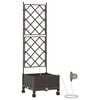 vidaXL Hageplantekasse med vanning og hjul Brun 40 x 40 x 132 cm PP