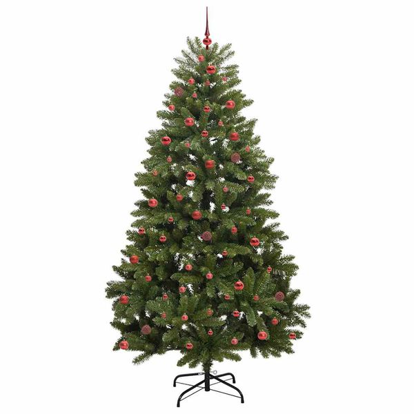 vidaXL Kunstig juletre med 300 LED gr&oslash;nn 270 cm PVC og metall