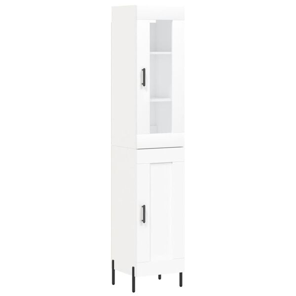 vidaXL Highboard hvit 34,5x34x180 cm konstruert tre