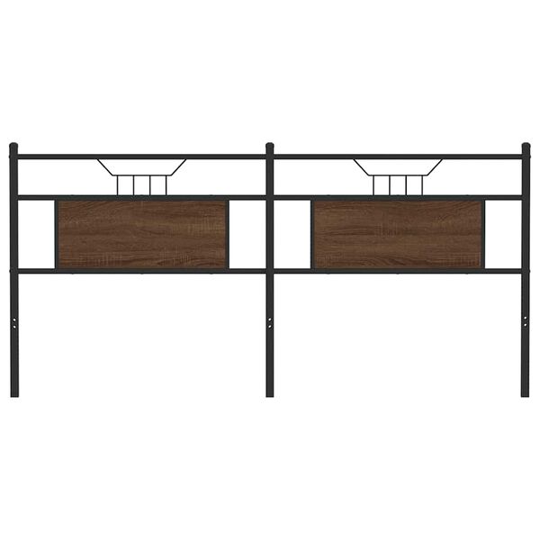 vidaXL Hodegavl brun eik 180 cm konstruert tre og st&aring;l