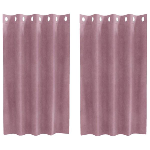 vidaXL Blendingsgardiner 2 pcs M&oslash;rk rosa 140 x 140 cm Fl&oslash;yel