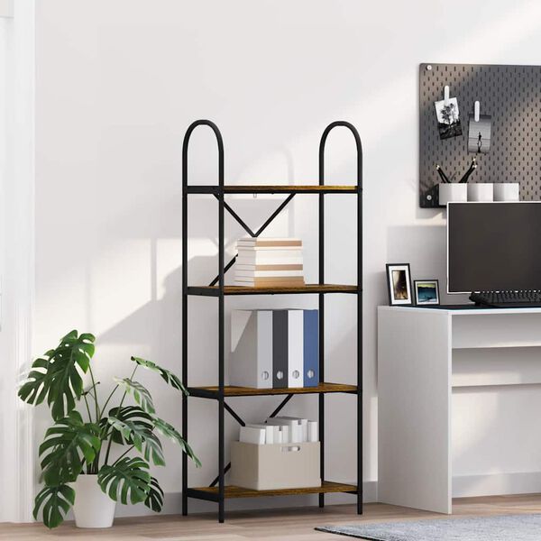 vidaXL Bokhylle R&oslash;kt eik 60 x 30 x 146 cm Konstruert tre