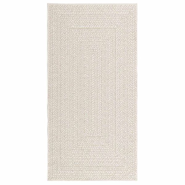 vidaXL Teppe ZIZUR kremhvit 80x150 cm jute-utseende innend&oslash;rs&utend&oslash;rs