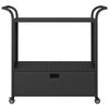 vidaXL Serveringsvogn med skuff svart 100x45x97 cm polyrotting