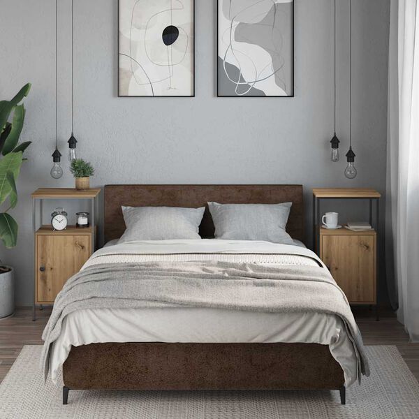 vidaXL Nattbord 2 stk artisan eik 41x31x80 cm konstruert tre