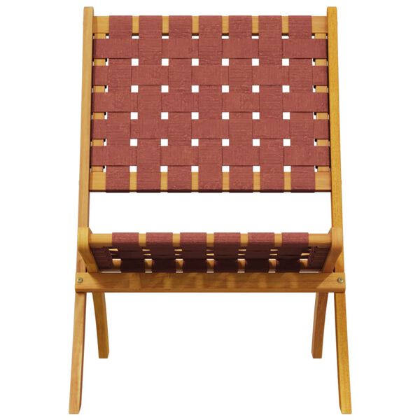 vidaXL Sammenleggbare hagestoler 2 stk r&oslash;d heltre akasie og stoff