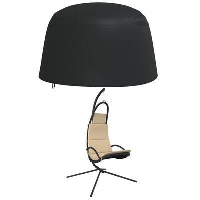 vidaXL Hengende trekk eggeformet stol svart Ø 190x115 cm 420D oxford