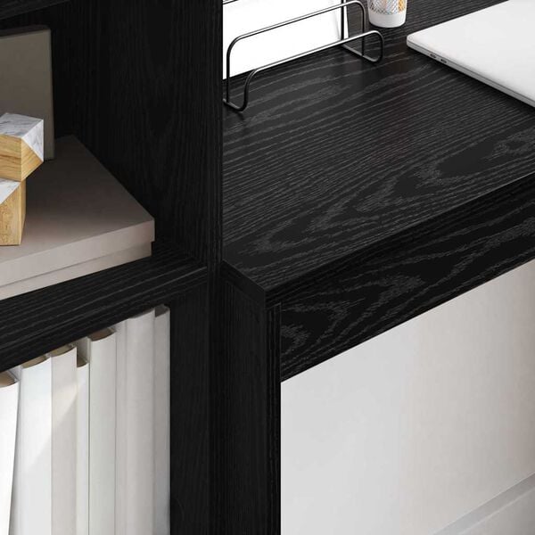vidaXL Skrivebord med skuff 2 pcs Svart Eik