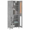 vidaXL Highboard betonggr&aring; 69,5x34x180 cm konstruert tre