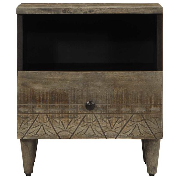 vidaXL Nattbord lysegrå 40x33x46 cm heltre mango