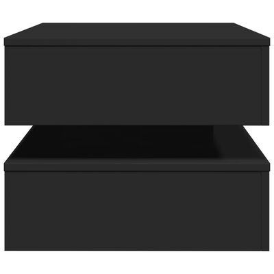 vidaXL Salongbord med LED-lys svart 90x50x40 cm