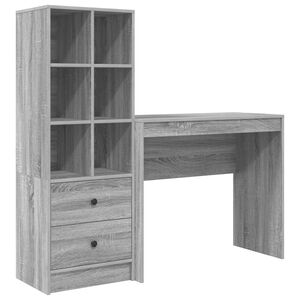 vidaXL Skrivebord Gr&aring; Sonoma 135,5 x 40 x 127 cm 2 stk.
