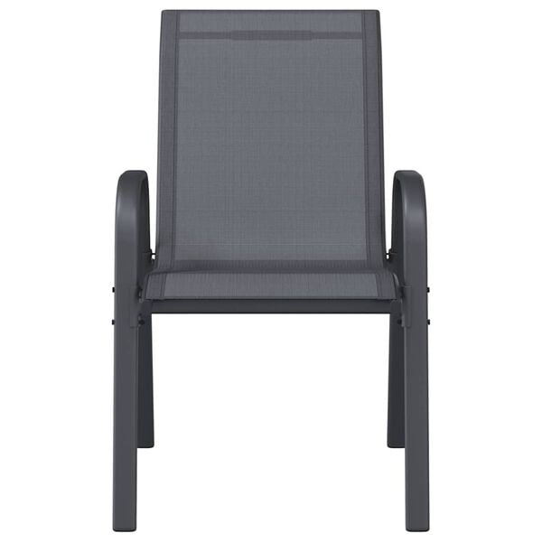 vidaXL Stablebare hagestoler 6 stk grå textilene-stoff
