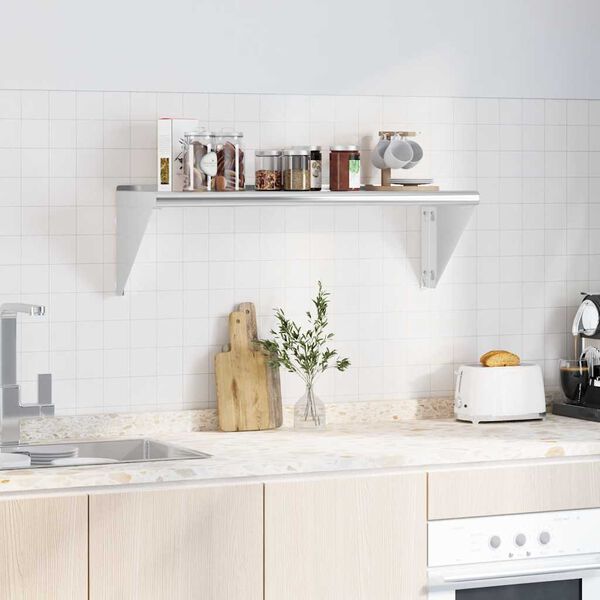 vidaXL Vegghylle 100x30x31 cm s&oslash;lv rustfritt st&aring;l