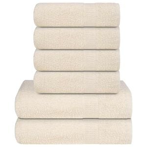 vidaXL 6-delers h&aring;ndklesett FROGN kremhvit 360 gsm