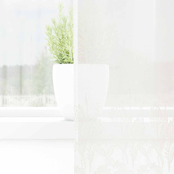 vidaXL Blondegardin med gardiner Blomster Hvit 280 x 150 cm Polyester