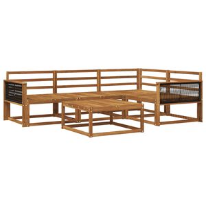 vidaXL Utend&oslash;rs sofa-sett 5 pcs Naturlig Solid akasietre
