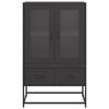 vidaXL Highboard svart 68x39x111,5 cm stål