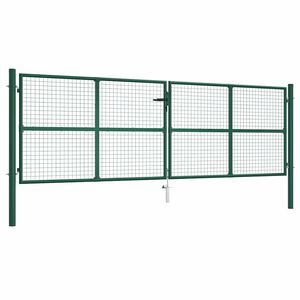 vidaXL Hageport i stål med netting 400x125 cm grønn