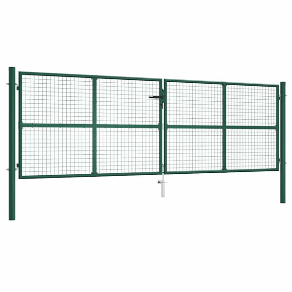vidaXL Hageport i stål med netting 400x125 cm grønn