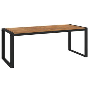 vidaXL Hagebord med U-ben 200x90x75 cm heltre akasie