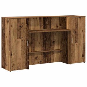 vidaXL Resepsjonspult gammelt tre 180x50x103,5 cm konstruert tre