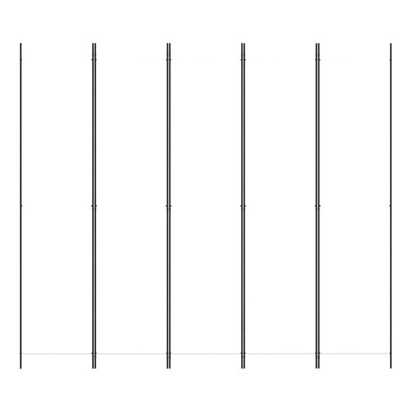 vidaXL Romdeler med 5 paneler hvit 250x220 cm stoff