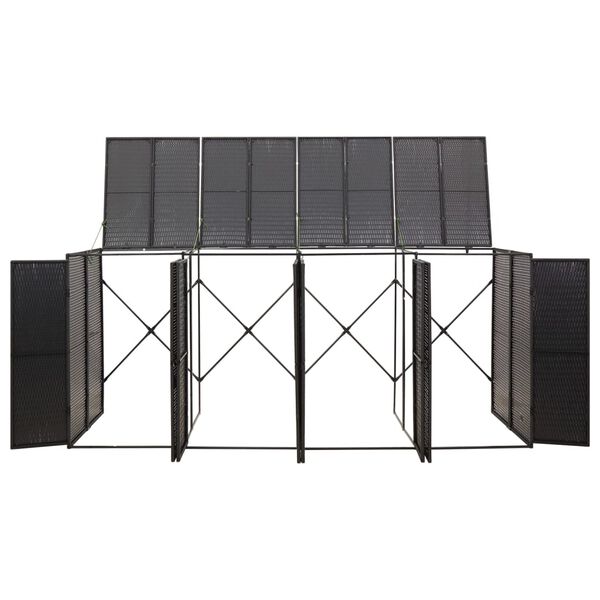 vidaXL S&oslash;ppeldunkskur firedobbelt svart 274x80x117 cm polyrotting