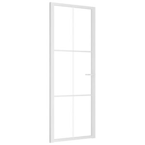 vidaXL Glassd&oslash;r 76 x 201,5 cm Aluminium Hvit og Transparent