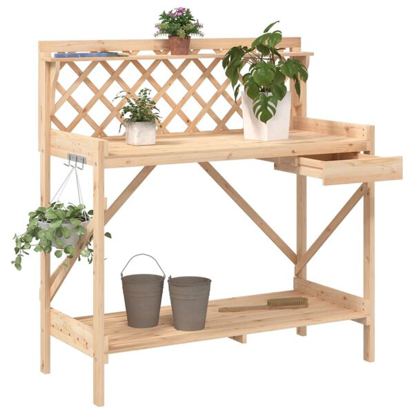 vidaXL Pottebenk med espalier heltre gran