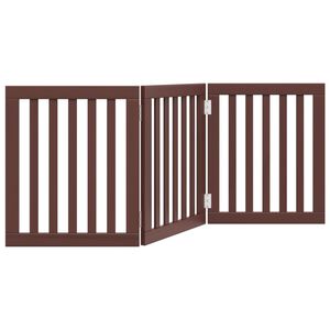 vidaXL Hundeport sammenleggbar 3 paneler brun 150 cm poppeltre