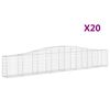 vidaXL Gabionkurver buede 20 stk 400x30x60/80 cm galvanisert jern