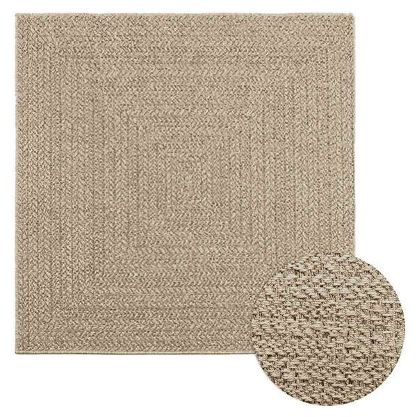 vidaXL Teppe ZIZUR beige 120x120cm jute-utseende innend&oslash;rs og utend&oslash;rs