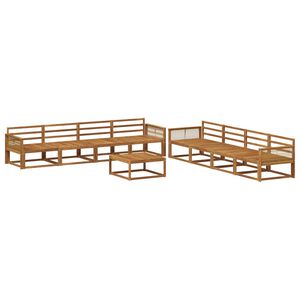 vidaXL Utend&oslash;rs sofa-sett 9 pcs Naturlig Solid akasietre