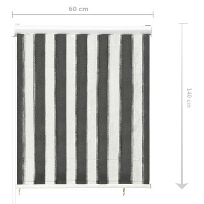 vidaXL Utendørs rullegardin 60x140 cm antrasitt og hvit stripe